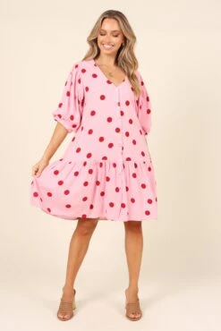 Regina Dress - Pink -Fashion Dress petal and pup usa dresses regina dress pink 31923417252017