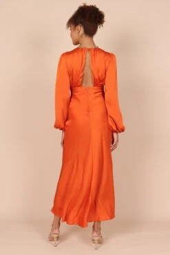 Sanderson Long Sleeve Wrap Maxi Dress - Orange -Fashion Dress petal and pup usa dresses sanderson long sleeve wrap maxi dress orange 32432942547121