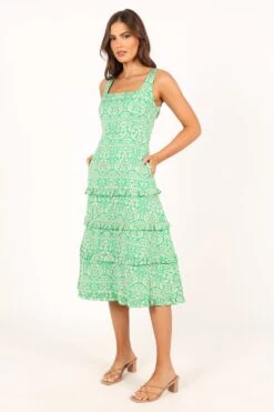 Santana Midi Dress - Green Tropical -Fashion Dress petal and pup usa dresses santana midi dress green tropical 33712103686321