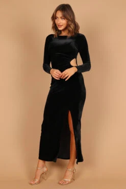 Sarine Long Sleeve Maxi Dress - Black