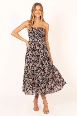 Shena Midi Dress - Black Multi -Fashion Dress petal and pup usa dresses shena midi dress black multi 33856922910897