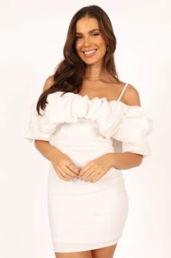 Sia Ruffle Mini Dress - White -Fashion Dress petal and pup usa dresses sia ruffle mini dress white 33629964042417