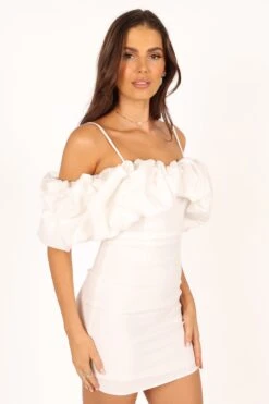 Sia Ruffle Mini Dress - White -Fashion Dress petal and pup usa dresses sia ruffle mini dress white 33629964107953