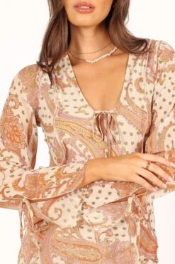 Sio Long Sleeve Midi Dress - Tan -Fashion Dress petal and pup usa dresses sio long sleeve maxi dress tan 33681588289713