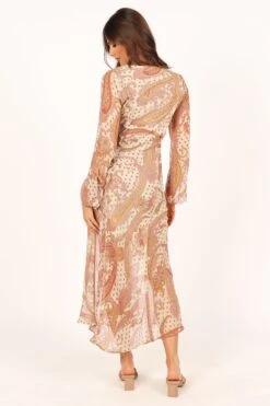 Sio Long Sleeve Midi Dress - Tan -Fashion Dress petal and pup usa dresses sio long sleeve maxi dress tan 33681588388017