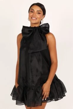 Sophia Bow Mini Dress - Black -Fashion Dress petal and pup usa dresses sophia bow mini dress black 33340297347249