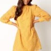 Stefania Long Sleeve Mini Dress - Mustard -Fashion Dress petal and pup usa dresses stefania long sleeve mini dress mustard 34011654062257