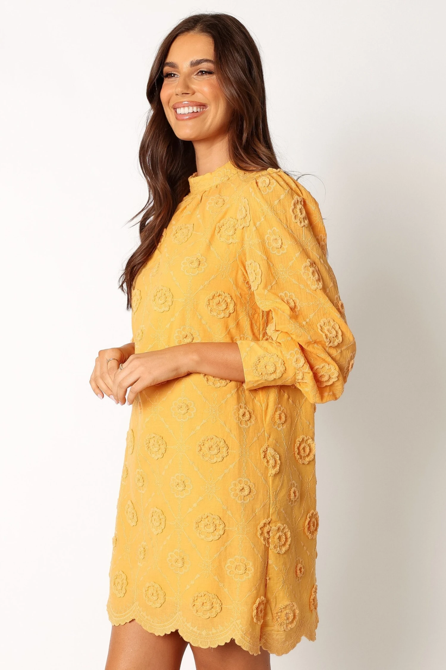Stefania Long Sleeve Mini Dress - Mustard 4 Stefania Long Sleeve Mini Dress - Mustard - Image 2