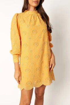 Stefania Long Sleeve Mini Dress - Mustard 16 Stefania Long Sleeve Mini Dress - Mustard -Fashion Dress petal and pup usa dresses stefania long sleeve mini dress mustard 34011654226097