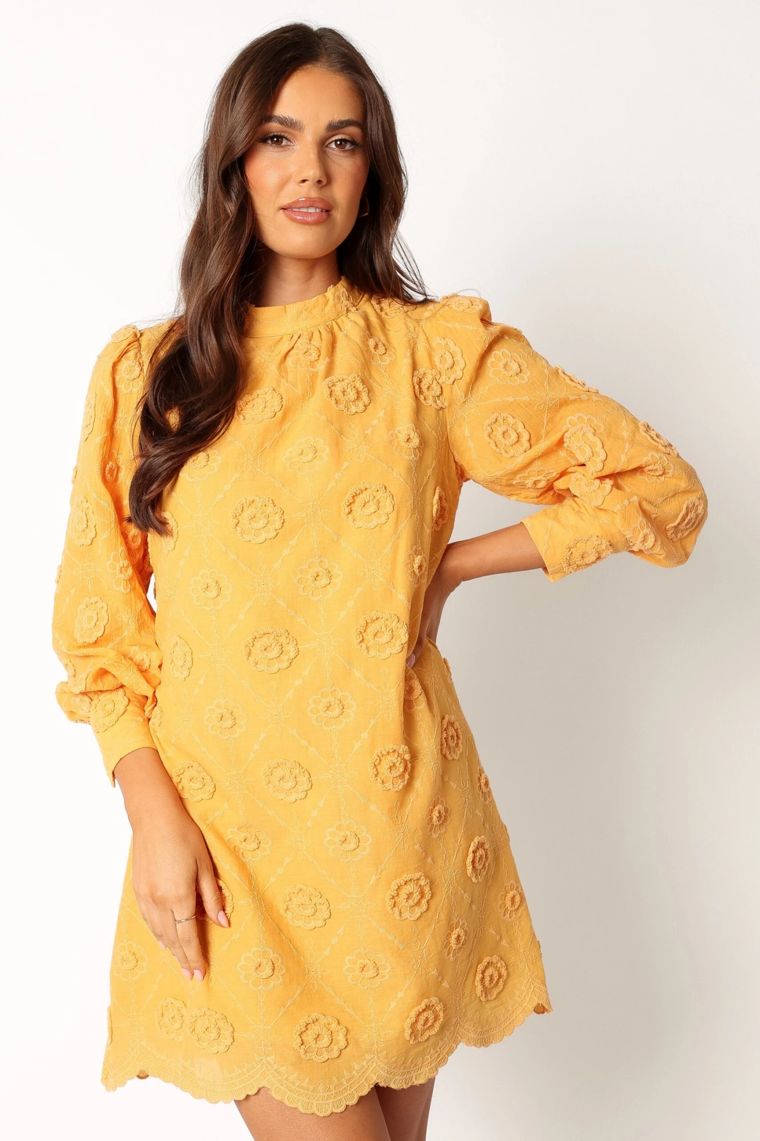 Stefania Long Sleeve Mini Dress - Mustard 9 Stefania Long Sleeve Mini Dress - Mustard - Image 7