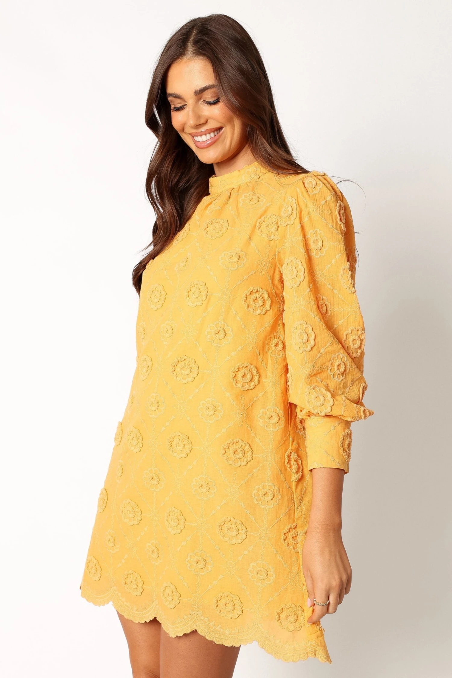 Stefania Long Sleeve Mini Dress - Mustard 10 Stefania Long Sleeve Mini Dress - Mustard - Image 8