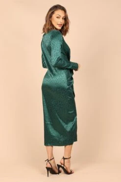 Tanzy Long Sleeve Midi Dress - Emerald -Fashion Dress petal and pup usa dresses tanzy long sleeve midi dress emerald 32747614404785