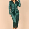 Tanzy Long Sleeve Midi Dress - Emerald -Fashion Dress petal and pup usa dresses tanzy long sleeve midi dress emerald 32747614437553
