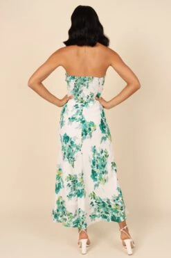 Teagan Strapless Midi Dress - Green Floral -Fashion Dress petal and pup usa dresses teagan strapless midi dress green floral 32050666569905