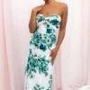 Teagan Strapless Midi Dress - Green Floral -Fashion Dress petal and pup usa dresses teagan strapless midi dress green floral 33352823505073