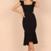 Yvonne Hi Lo Midi Dress - Black -Fashion Dress petal and pup usa dresses yvonne hi lo midi dress black 32409703907505