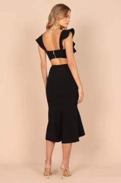 Yvonne Hi Lo Midi Dress - Black -Fashion Dress petal and pup usa dresses yvonne hi lo midi dress black 32409703973041