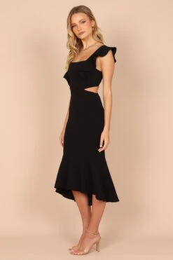 Yvonne Hi Lo Midi Dress - Black -Fashion Dress petal and pup usa dresses yvonne hi lo midi dress black 32409704038577