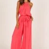 Dionne Halter Jumpsuit - Flamingo -Fashion Dress petal and pup usa jumpsuits dionne halter jumpsuit flamingo 33394980815025