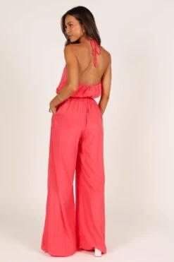 Dionne Halter Jumpsuit - Flamingo -Fashion Dress petal and pup usa jumpsuits dionne halter jumpsuit flamingo 33394980913329