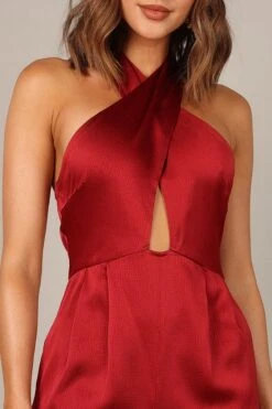 Dixie Halter Jumpsuit - Burgundy -Fashion Dress petal and pup usa jumpsuits dixie halter jumpsuit burgundy 32837745279153