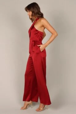 Dixie Halter Jumpsuit - Burgundy -Fashion Dress petal and pup usa jumpsuits dixie halter jumpsuit burgundy 32837745311921