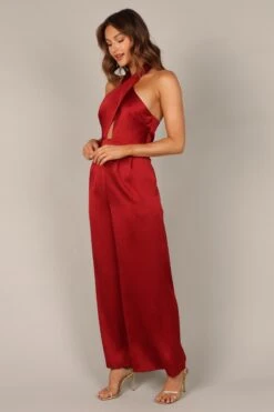 Dixie Halter Jumpsuit - Burgundy -Fashion Dress petal and pup usa jumpsuits dixie halter jumpsuit burgundy 32837745344689