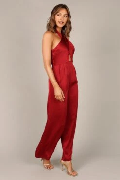 Dixie Halter Jumpsuit - Burgundy -Fashion Dress petal and pup usa jumpsuits dixie halter jumpsuit burgundy 32837745410225