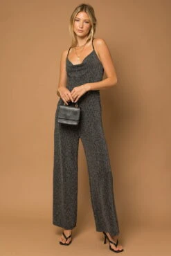 Fleur Scoop Neck Jumpsuit - Black