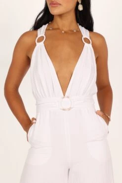 Imani Belted Jumpsuit - White -Fashion Dress petal and pup usa jumpsuits imani belted jumpsuit white 33394975998129