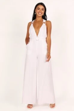 Imani Belted Jumpsuit - White -Fashion Dress petal and pup usa jumpsuits imani belted jumpsuit white 33394976129201