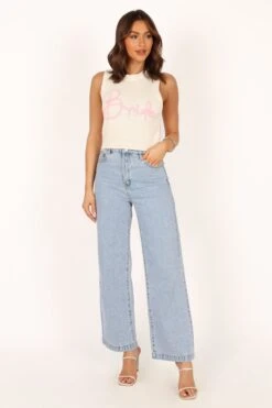 Bride Sleeveless Knit Sweater - White -Fashion Dress petal and pup usa knitwear bride sleeveless knit sweater white 33769174499505