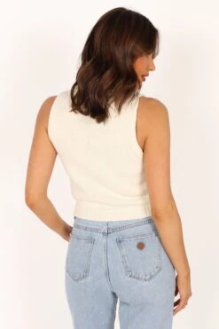 Bride Sleeveless Knit Sweater - White -Fashion Dress petal and pup usa knitwear bride sleeveless knit sweater white 33769174597809