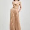 Marta Cowl Neck Jumpsuit - Taupe -Fashion Dress petal and pup usa marta cowl neck jumpsuit taupe 33632575291569