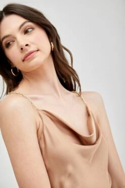 Marta Cowl Neck Jumpsuit - Taupe -Fashion Dress petal and pup usa marta cowl neck jumpsuit taupe 33632578011313