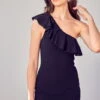 Perla One Shoulder Ruffle Dress - Black -Fashion Dress petal and pup usa one shoulder ruffle dress black s 33585721114801