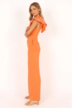 Cassie Ruffle Jumpsuit - Tangerine -Fashion Dress petal and pup usa rompers cassie ruffle jumpsuit tangerine 33612343279793