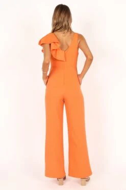 Cassie Ruffle Jumpsuit - Tangerine -Fashion Dress petal and pup usa rompers cassie ruffle jumpsuit tangerine 33612343345329