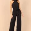 Harper Tie Waist Jumpsuit - Black -Fashion Dress petal and pup usa rompers harper tie waist jumpsuit black 32375352361137