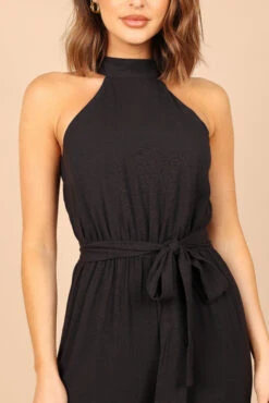 Harper Tie Waist Jumpsuit - Black -Fashion Dress petal and pup usa rompers harper tie waist jumpsuit black 32375352459441