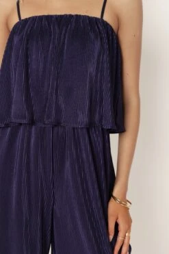 Jillian Plisse Jumpsuit - Navy -Fashion Dress petal and pup usa rompers jillian plisse jumpsuit navy 33987172925617