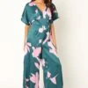 Lilah Jumpsuit - Teal Floral -Fashion Dress petal and pup usa rompers lilah jumpsuit teal floral 33935874359473