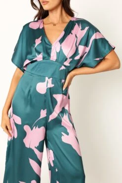 Lilah Jumpsuit - Teal Floral -Fashion Dress petal and pup usa rompers lilah jumpsuit teal floral 33935874425009