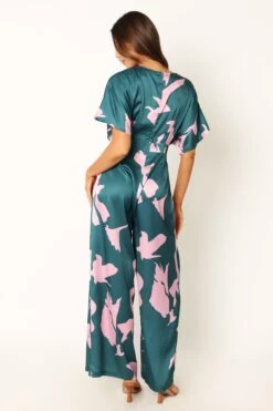 Lilah Jumpsuit - Teal Floral -Fashion Dress petal and pup usa rompers lilah jumpsuit teal floral 33935874457777