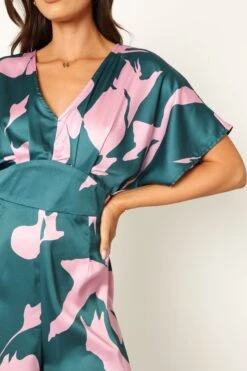 Lilah Jumpsuit - Teal Floral -Fashion Dress petal and pup usa rompers lilah jumpsuit teal floral 33935874556081