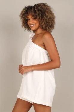 Miffy One Shoulder Romper - White -Fashion Dress petal and pup usa rompers miffy one shoulder romper white 33551869870257