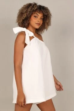 Miffy One Shoulder Romper - White -Fashion Dress petal and pup usa rompers miffy one shoulder romper white 33551869935793