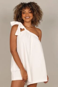 Miffy One Shoulder Romper - White -Fashion Dress petal and pup usa rompers miffy one shoulder romper white 33551869968561