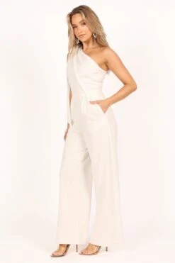 Sadie One Shoulder Jumpsuit - White 12 Sadie One Shoulder Jumpsuit - White -Fashion Dress petal and pup usa rompers sadie one shoulder jumpsuit white 33481582018737