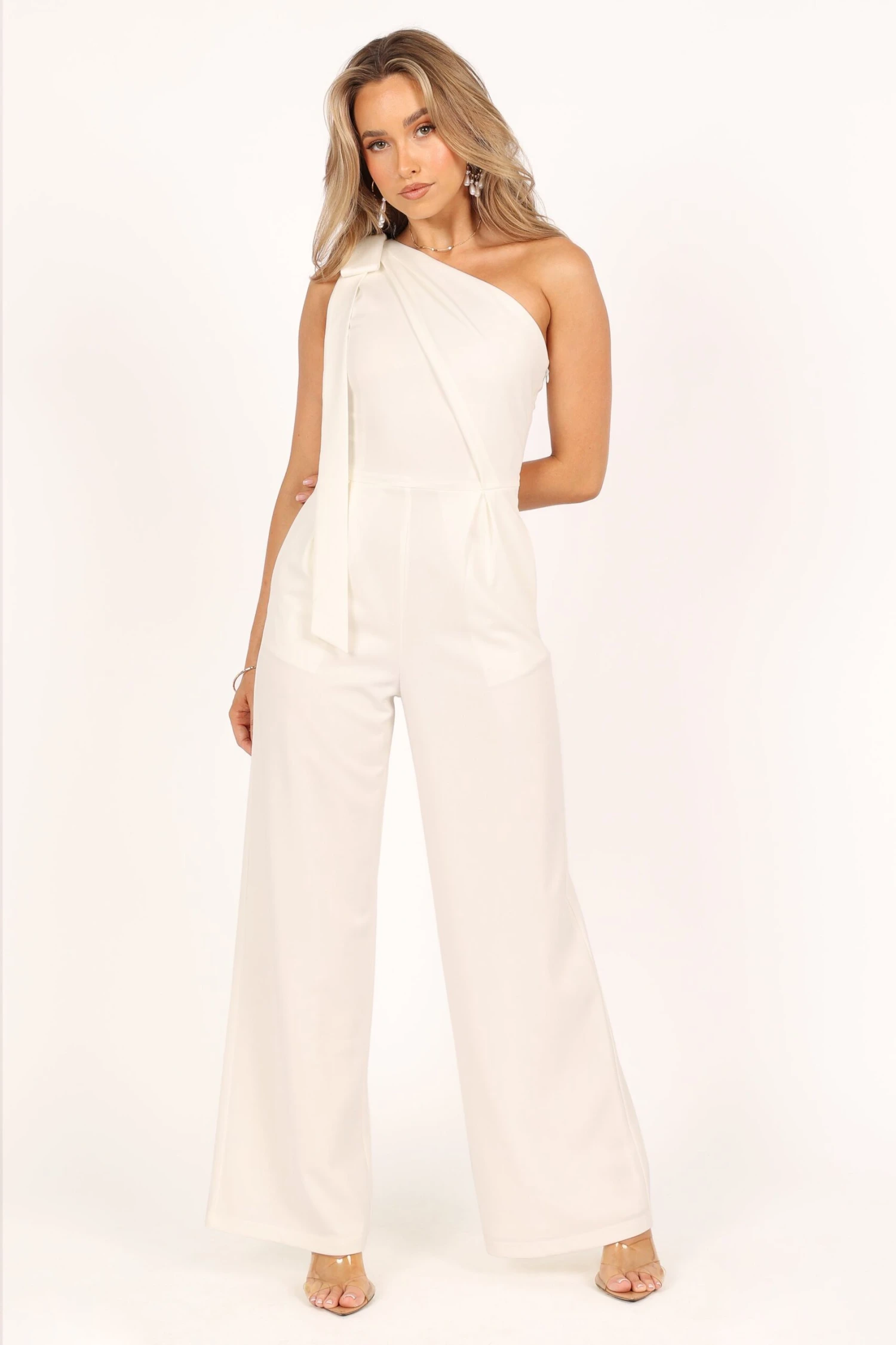 Sadie One Shoulder Jumpsuit - White 9 Sadie One Shoulder Jumpsuit - White - Image 7